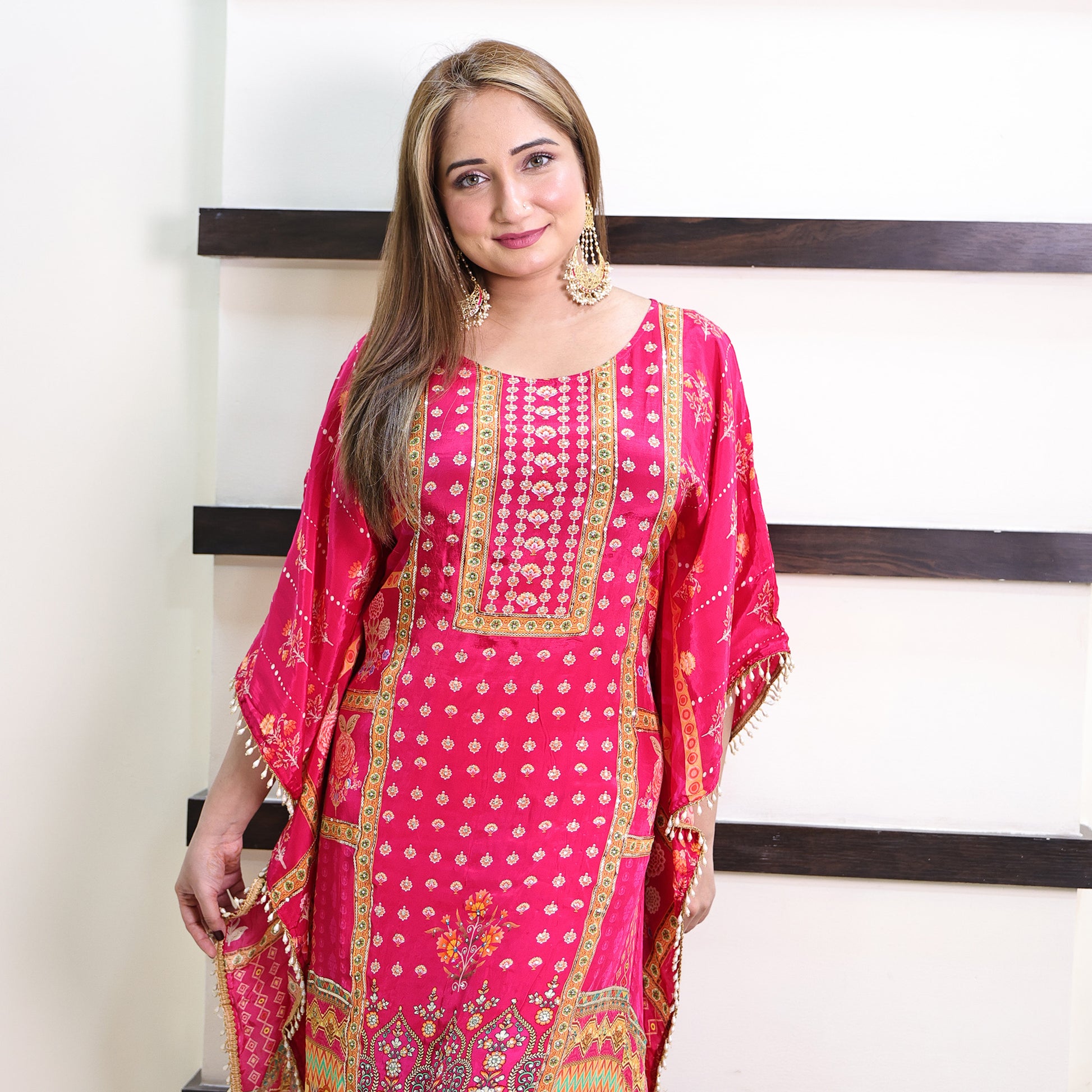 Rani Pink kaftan with straight pants&nbsp;