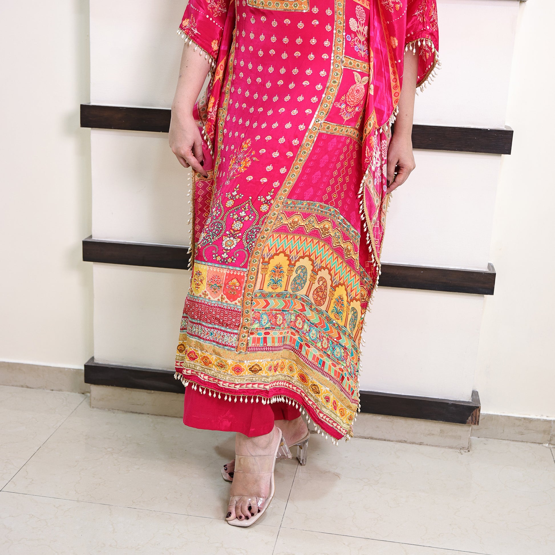 Rani Pink kaftan with straight pants&nbsp;